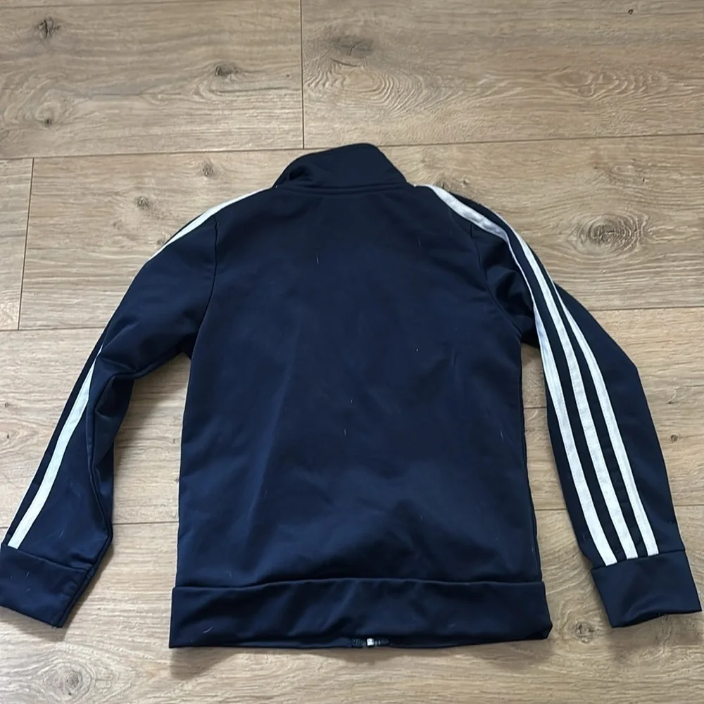Adidas Navy Track Jacket with White Stripes